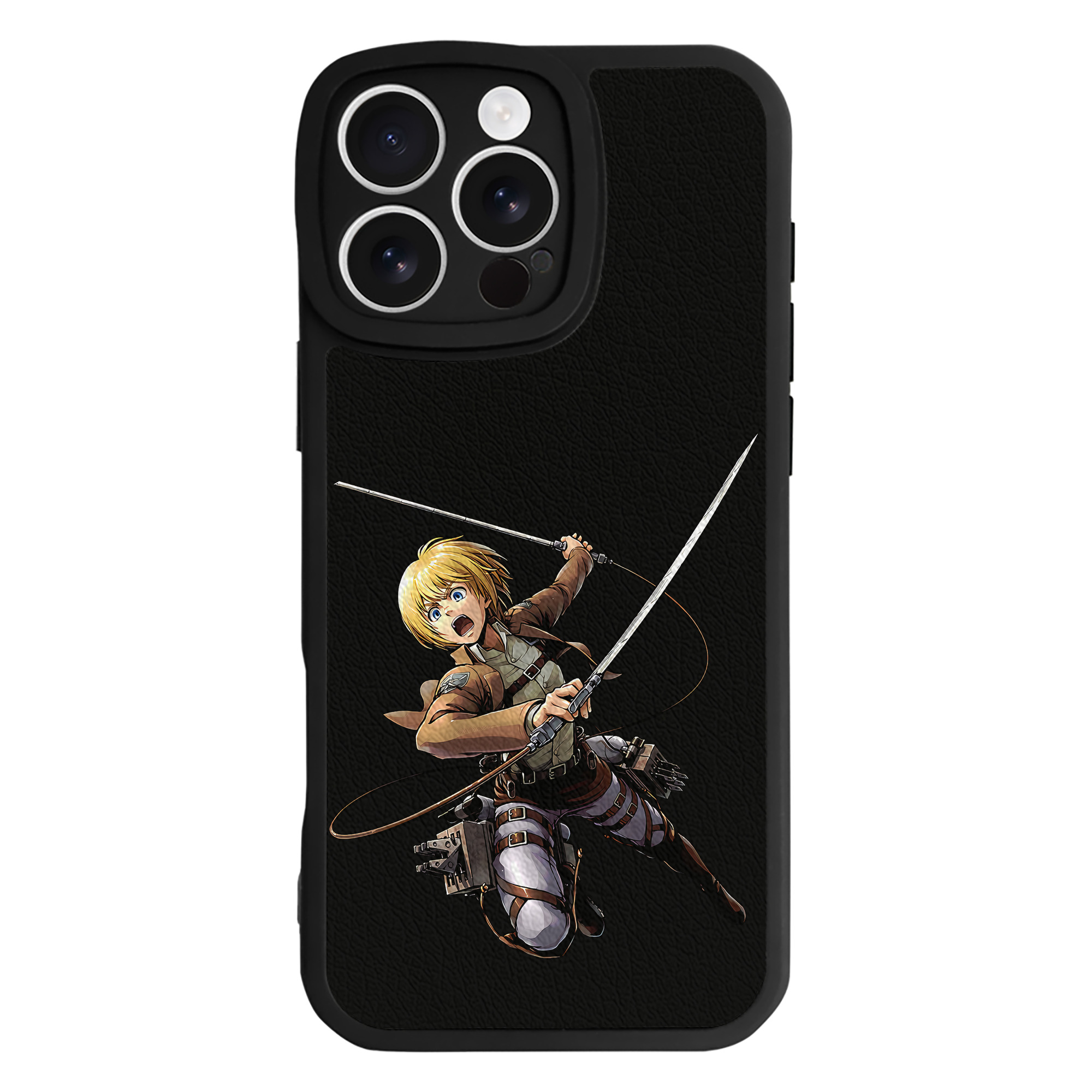（画像用） 進撃の巨人 アルミン·アルレルト Attack on Titan Armin Arlert 【iPhone 16シリーズ対応】シリコンスマホケース（レザー調） 材質：シリコン